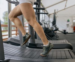 Focus on rhythmic leg movement during a cardio session.